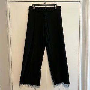 Zara Marine Straight Jeans Black Wide Leg Denim